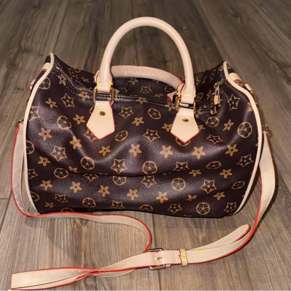 Luxury Brown and Cream Shoulder Bag